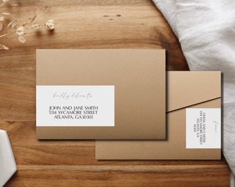 TIMELESS Wrap Label Template DIY Wedding Stationery Fully Editable Printable Envelope Addressing Label Template