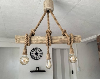 Lámpara de araña Driftwood, luz colgante de madera a la deriva, lámpara colgante contemporánea, lámpara de techo, iluminación colgante