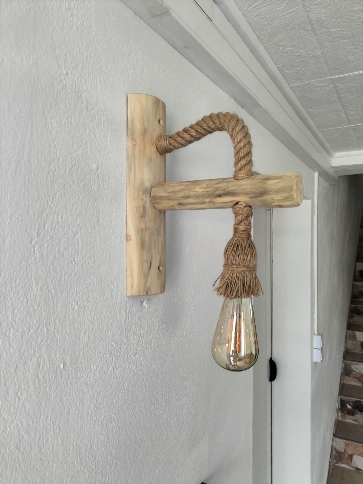 Applique En Bois, Applique Murale Lampe Bois Flotté, Montage Muraux, Applique, Éclairage Rustique