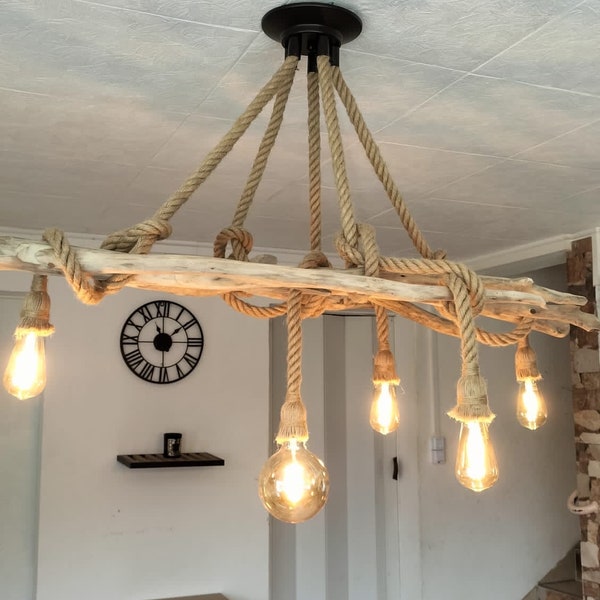 Nature driftwood chandelier, driftwood pendant light, contemporary hanging lamp, ceiling lamp, pendant lighting