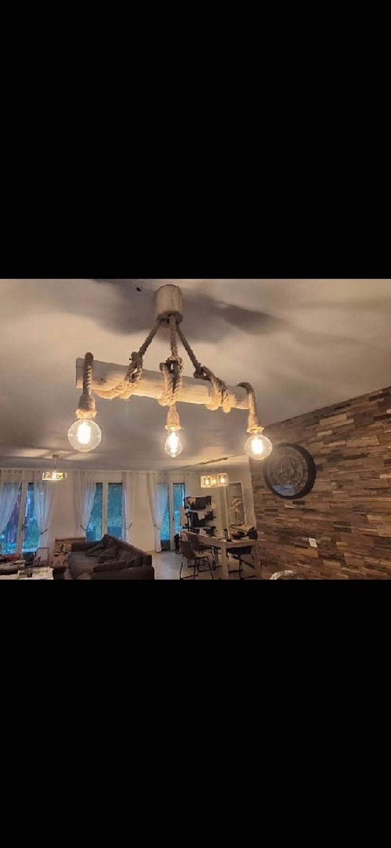 Driftwood chandelier, driftwood pendant light, contemporary hanging lamp, ceiling lamp, pendant lighting image 2