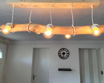 Driftwood Chandelier, Driftwood Pendant Light, Contemporary Hanging Lamp, Ceiling Lamp, Wood Lighting
