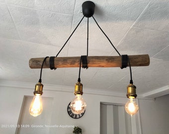 Hibiscus Driftwood Chandelier, Driftwood Pendant Light, Contemporary Hanging Lamp, Ceiling Lamp, Wood Lighting