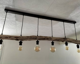 Driftwood chandelier, driftwood pendant light fixture, contemporary hanging lamp, ceiling lamp, wooden pendant lighting