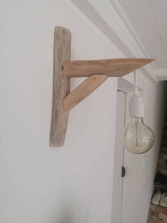 Applique en bois, applique murale en bois, lampe en bois flotté, applique en bois flotté, montage muraux, applique, éclairage rustique
