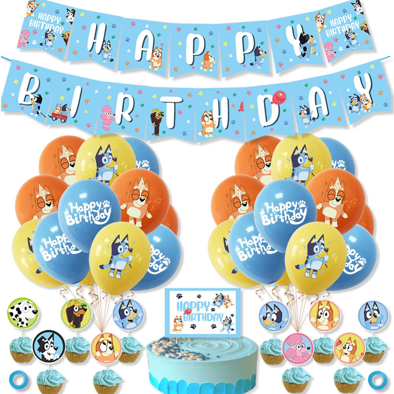 Bingo bluey theme birthday set favor party supplies decoration | Etsy