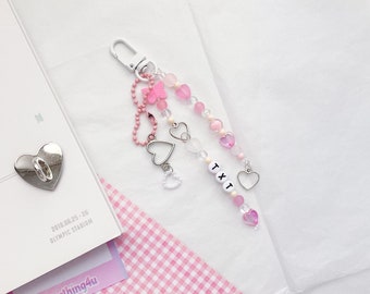 Kpop Keychains TXT, BTS, SKZ  - Pink, Blue, Purple, Heart Charms