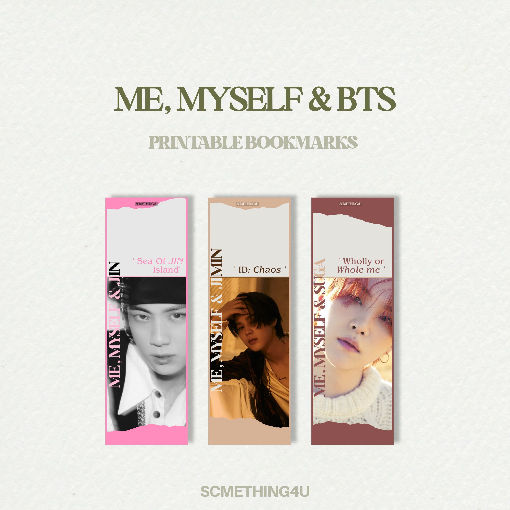 Set of 7 BTS Printable Bookmarks Kpop Fans, Bookmark Template, Army ...