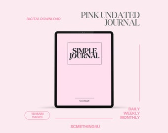 Roze en Wit Digitaal Journal - Dagelijkse en maandelijkse journaling, Vision Board en Moodboard