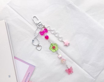 Colorful Keychains with Pink Bows