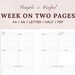 Printable Week on Two Pagesweek at a Glanceweek on Two - Etsy