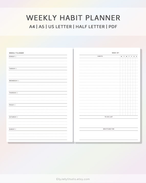 Printable Weekly Planner Insert Pageweekly | Etsy