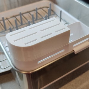 Simple Human 3D Printed Knife Block (Fits Current model Dish Drainer Compact or Full Size!) for Simple human Dish Rack NOT INCLUDED
