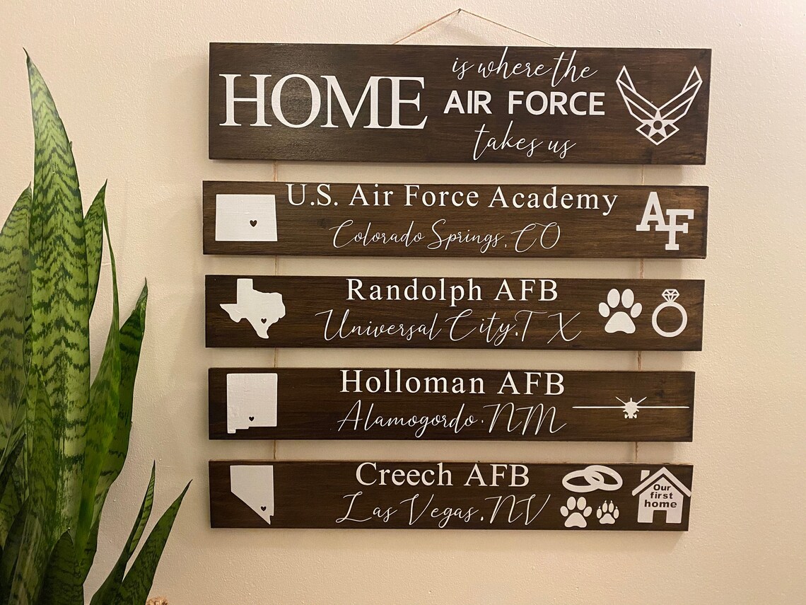 Home is where the Air Force sends us sign Etsy