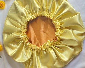 XL Reversible Satin Lined Satin Bonnet with Elastic or Adjustable Bungee Cord