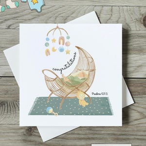 Gefeliciteerd - Psalmen 127:3 - nieuwe baby felicitatiekaart 192