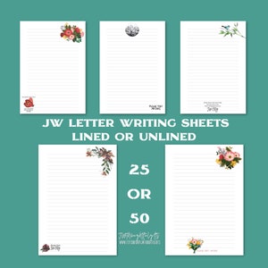 Carta da lettere del Ministero JW - spedita entro 3 giorni lavorativi, fogli di carta JW.org a righe o non a righe