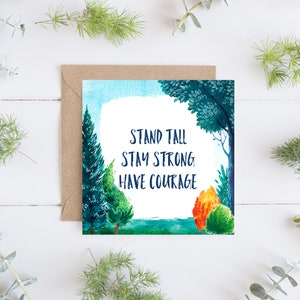 Tenez-vous debout, restez fort, ayez du courage. Carte d’encouragement JW, carte de vœux JW.  073