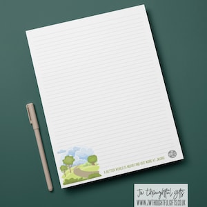 Een betere wereld is nabij. Briefpapier JW Ministry - gelinieerde vellen JW.org-papier