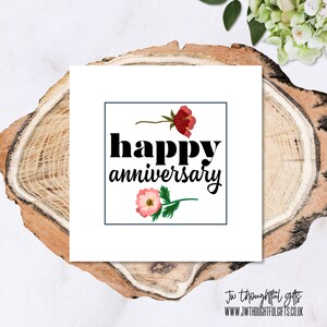 Happy Anniversary Karte, hübsche florale Jubiläumskarte, Jubiläumskarte, JW Heirat, JW Jubiläum, 028