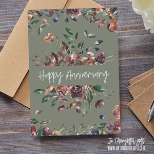 Happy Anniversary Karte, hübsche florale Jubiläumskarte, Jubiläumskarte, JW Heirat, JW Jubiläum, 071