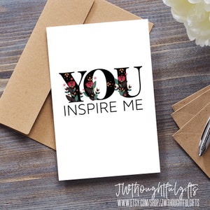 You Inspire me, biglietto di incoraggiamento, design semplice con un sacco di spazio bianco, sorella JW, 041