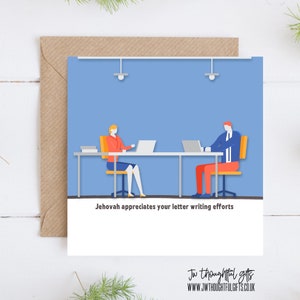 Jehová aprecia sus esfuerzos de escritura de cartas, tarjeta de felicitación JW, tarjeta de las Escrituras, ministerio JW, pionero de JW, ministerio de escritura de cartas, 056