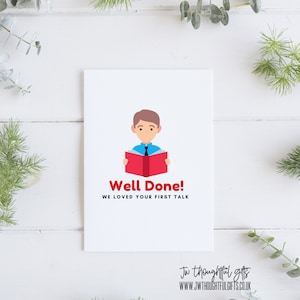 Young Brother, First Talk, well done card. JW encouragement card 112