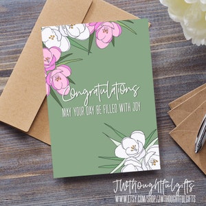 Félicitations, que votre journée soit remplie de joie, carte de félicitations JW, carte de vœux JW, baptême JW, mariage, graduation, 033