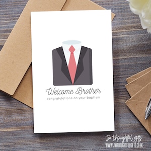 Bienvenue Frère, félicitations pour votre baptême. Carte de baptême JW 111