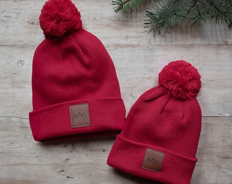 Matching Family Christmas Pom Beanies – Winter Holiday Hats