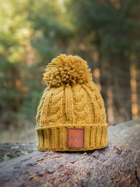 Gorro de Punto de Invierno Sombrero de Invierno Cálido Amarillo