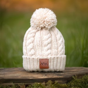 Warm white winter hat for all outdoor adventures - Women winter beanie - gift for her - Adventures hat - eco friendly beanie - friend gift