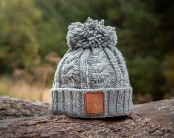 Winter Grey hat for adventurous women - winter beanie hat for women - gift for walkers  - women gift - Gift for hiker - warm winter beanie