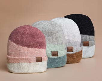 Cute Beanies for women - Adventure beanie hat for her - Cute beanie gift for friend - gift for hiker - Warm Winter hat for women