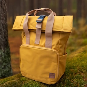 Mini sac à dos pour femme - Petit sac à dos pour femme - Sac à dos de travail pour femme - Sac à dos moutarde pour femme - Sac à dos pour femme - Joli sac à dos