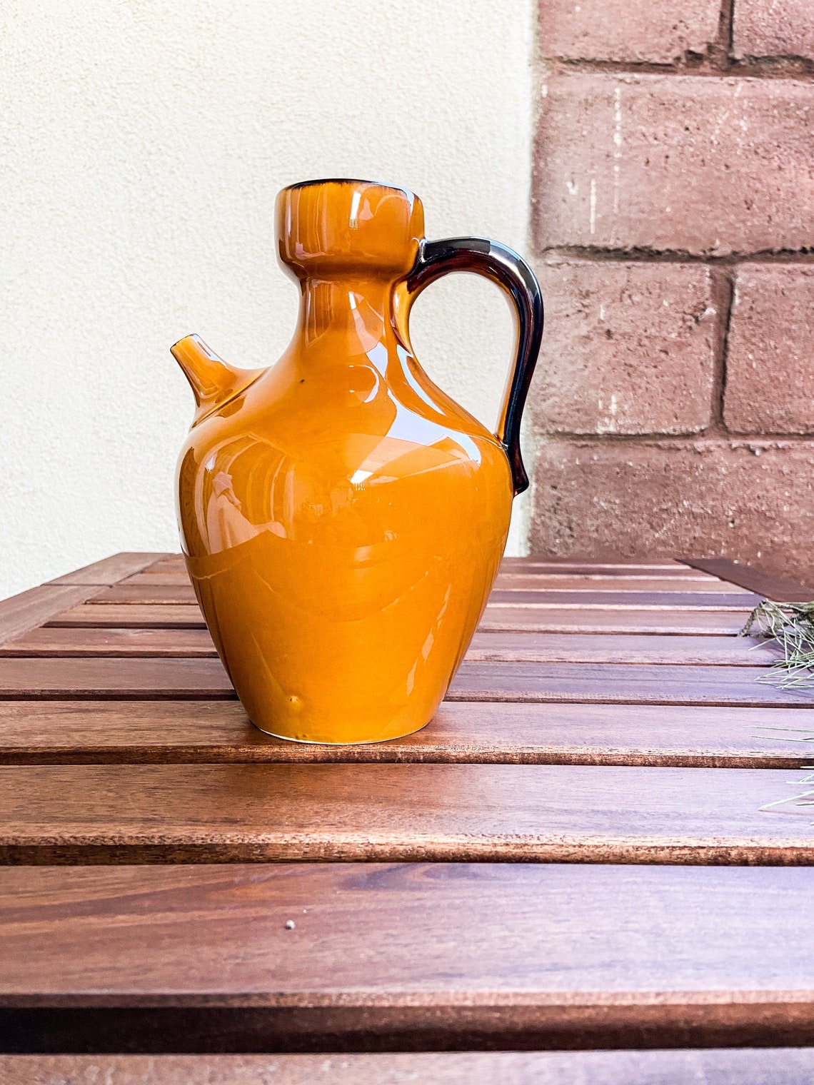 Mustard yellow ceramic vase or pitcher Etsy