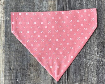 Dog Bandana, Over Collar, Dog Accessory, Personalized, Pink, Dog Gift, Dog Neckerchief, Handmade, Gift For Dog