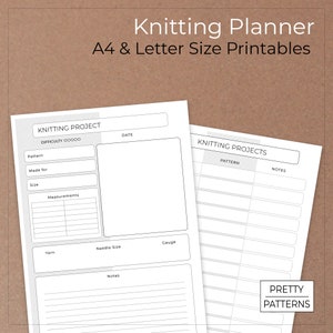 Printable Knitting Journal, Knit Project Records, for Knitters to Organize  Track Inventory, Project, Progress, 12 Pages, Instant Download 