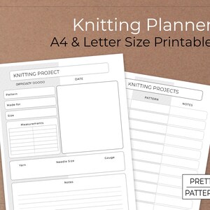 Printable Knitting Project Planner - Etsy