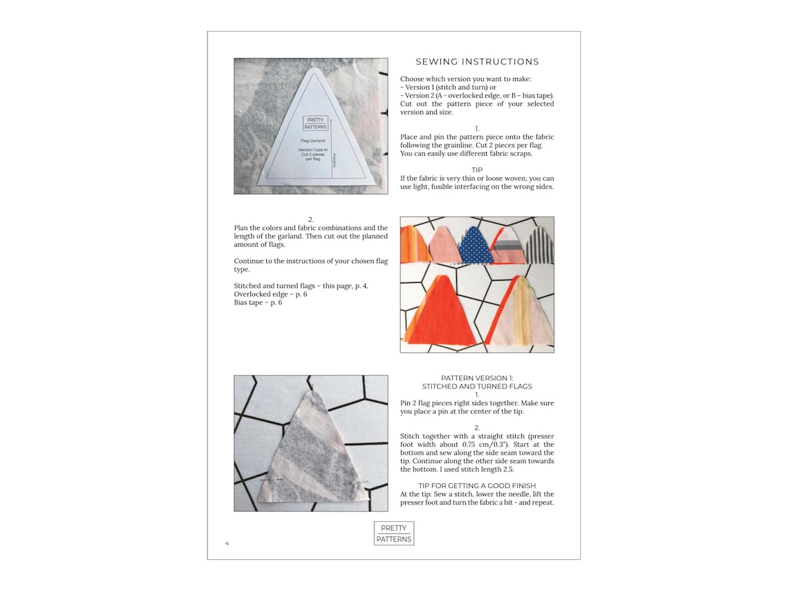 Bunting Banner Pattern | Easy PDF Sewing Tutorial for Birthday, Easter ...