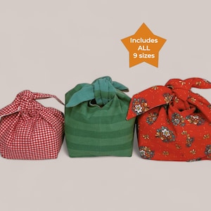 Schleife Geschenktasche Muster Bündel | Einfache PDF Nähanleitung für Geschenktüten, Geburtstage, Brotaufbewahrung und mehr