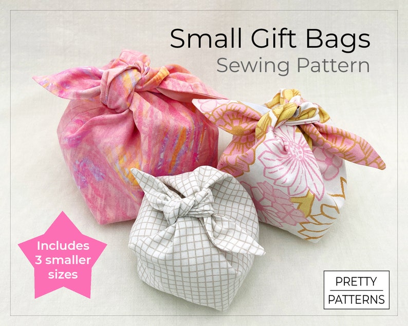 Small Gift Bag With a Bow PDF Sewing Pattern & Tutorial 3 Etsy