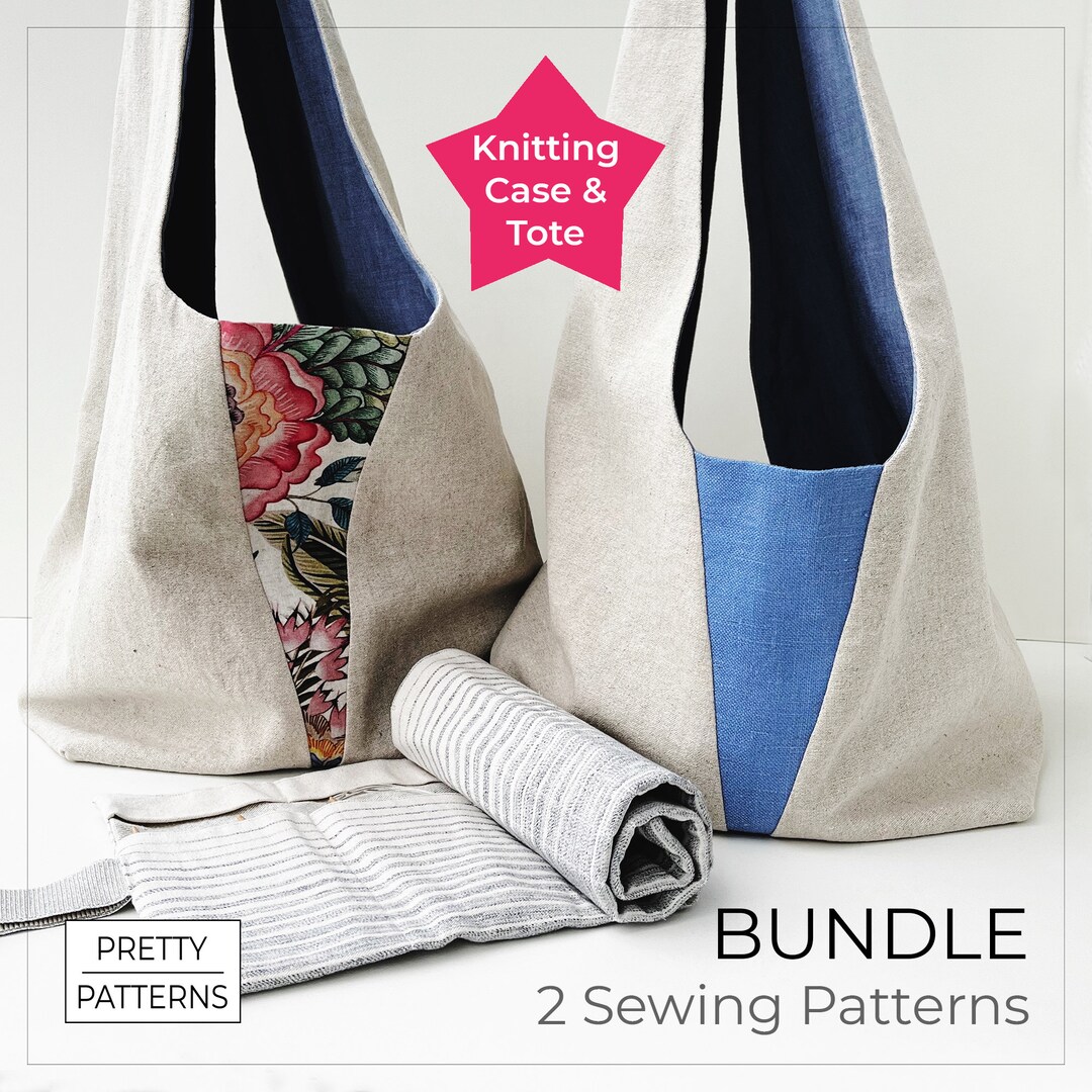 Knitting Needle Case and Project Bag Pattern BUNDLE PDF Sewing