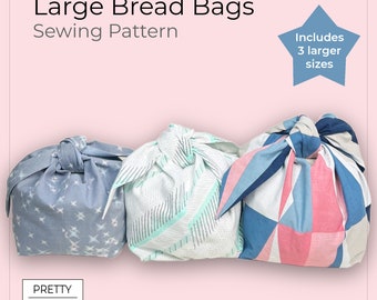 Large Bread Bag PDF: Easy Digital Sewing Pattern and Tutorial for Making Reusable Bags