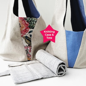 Knitting Needle Case and Project Bag Pattern Bundle | PDF Sewing Tutorial for Organizing Needles, DPNs, and Projects