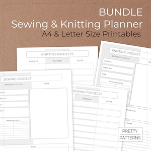 Bundle of Printable Project Planners for Sewing & Knitting | Plan Your 2025 Projects Today!