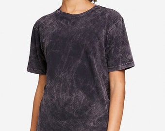 Distressed Mineral Wash T-Shirt, Vintage Style Crewneck