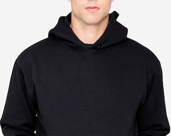 Black Urban Hoodie Sweatshirt Loose fit with no drawstring hoodie Blank Pullover. Front pouch pocket sweatshirt. On sale Unisex Men Women