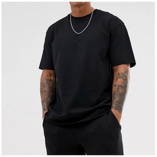 Black Friday Sale - Classic Black t-shirt Regular fit Cotton Jersey - Ready To Wear Soft Fashion T-shirt Great Holiday Gift